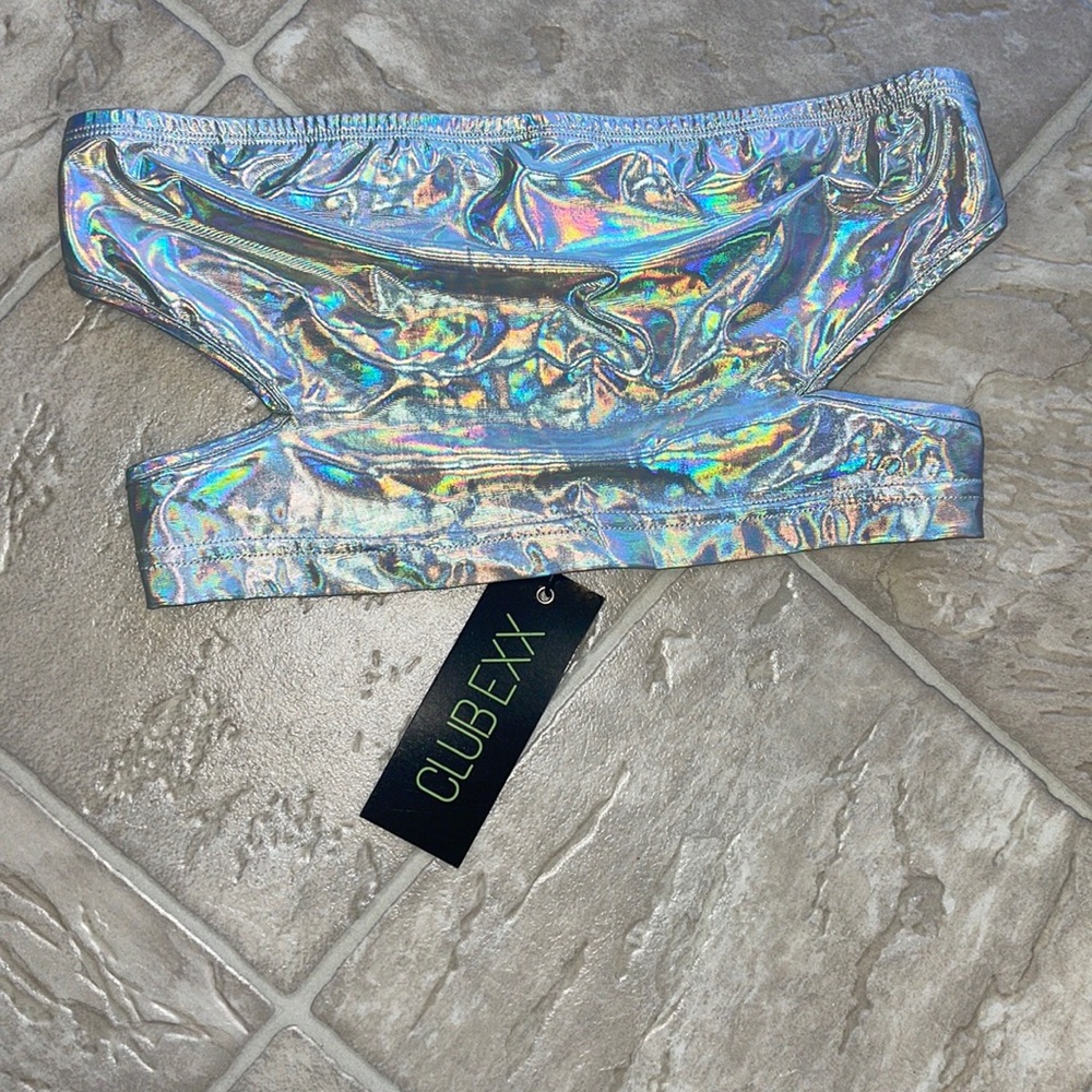Holographic Silver Rave Top